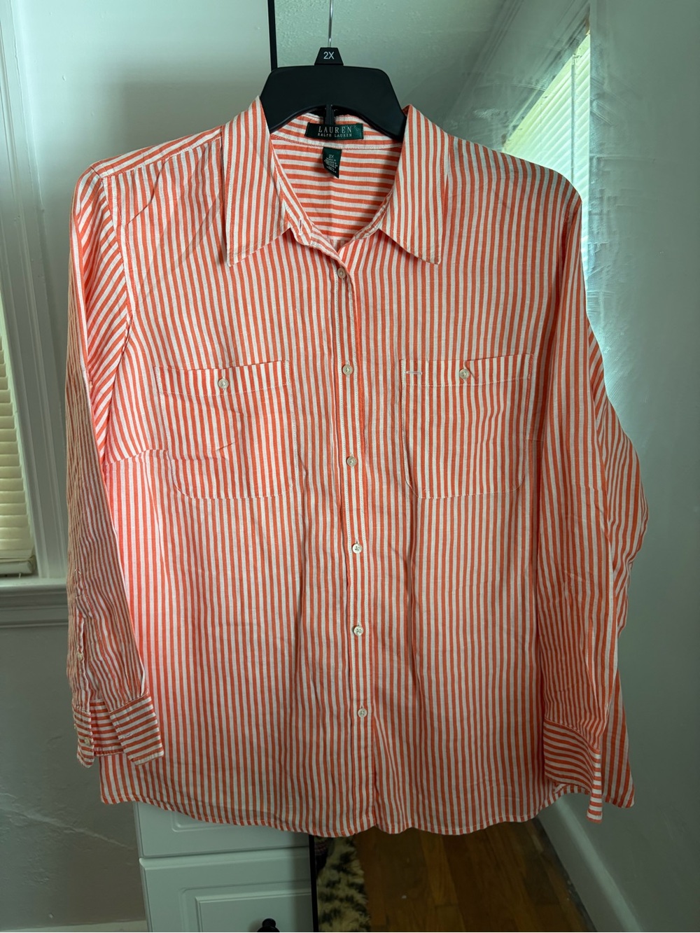 ralph lauren women’s striped button-down shirt